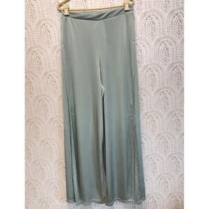 ASOS Wide Leg Pants Womens Size 10 Sage Green High Rise Side Slit